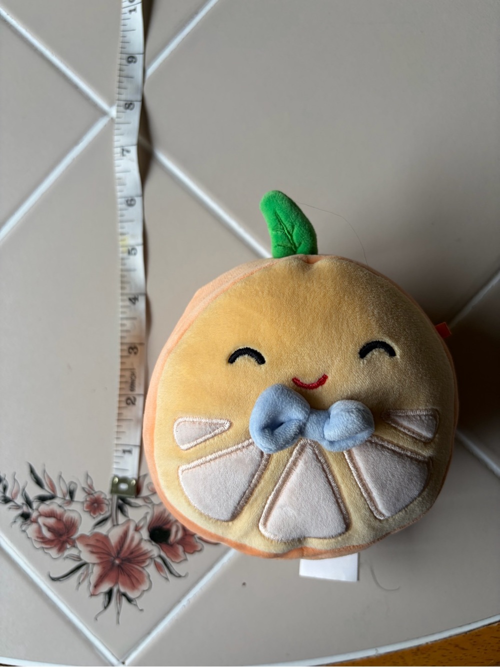 Squishmallows Orange Plush with Multicolor Logo Tag
